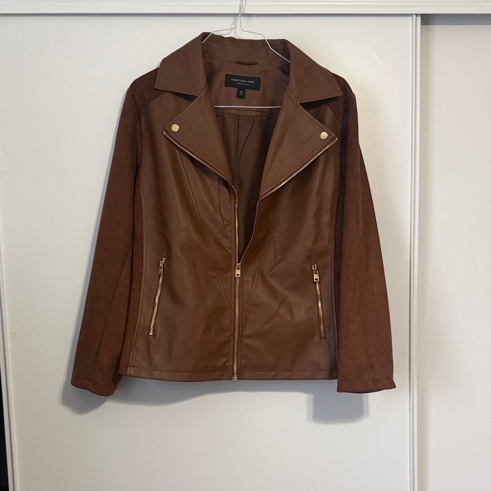 New York & Company Tan Leather Jacket